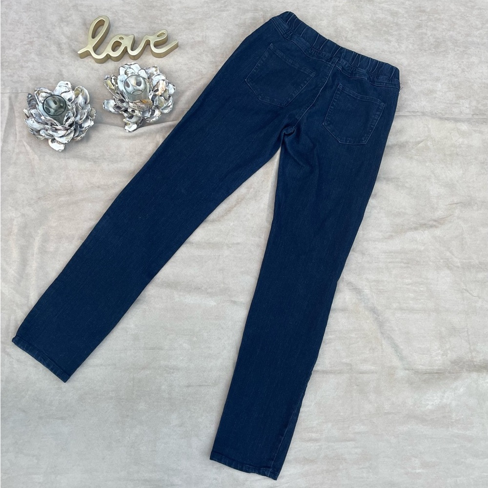 STRETCH Active Basic Dark Blue Elastic Waist Denim Skinny Denim Jeggings Jeans L